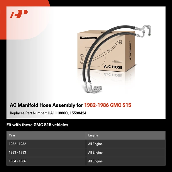 AC Manifold Hose Assembly for 1982-1986 GMC S15