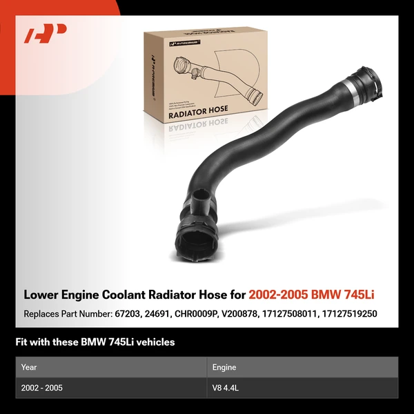 Lower Engine Coolant Radiator Hose for 2002-2005 BMW 745Li