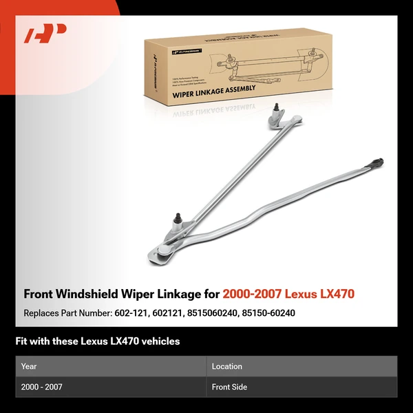 Front Windshield Wiper Linkage for 2000-2007 Lexus LX470