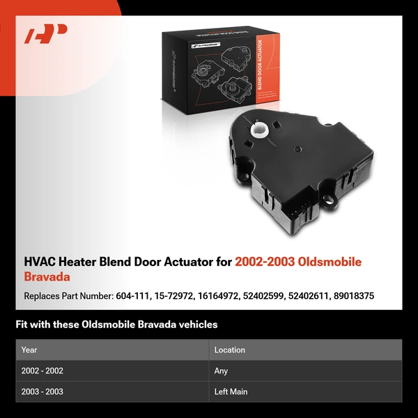 HVAC Heater Blend Door Actuator for 2002-2003 Oldsmobile Bravada