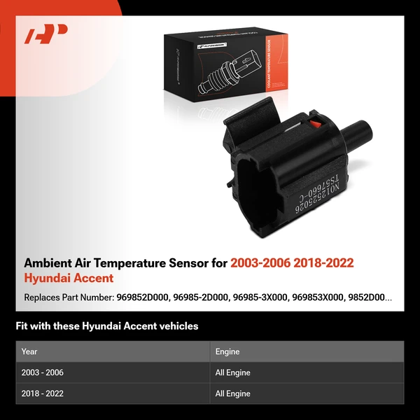 Ambient Air Temperature Sensor for 2003-2006 2018-2022 Hyundai Accent