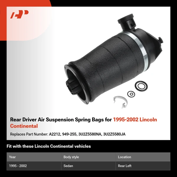Rear Driver Air Suspension Spring Bags for 1995-2002 Lincoln Continental
