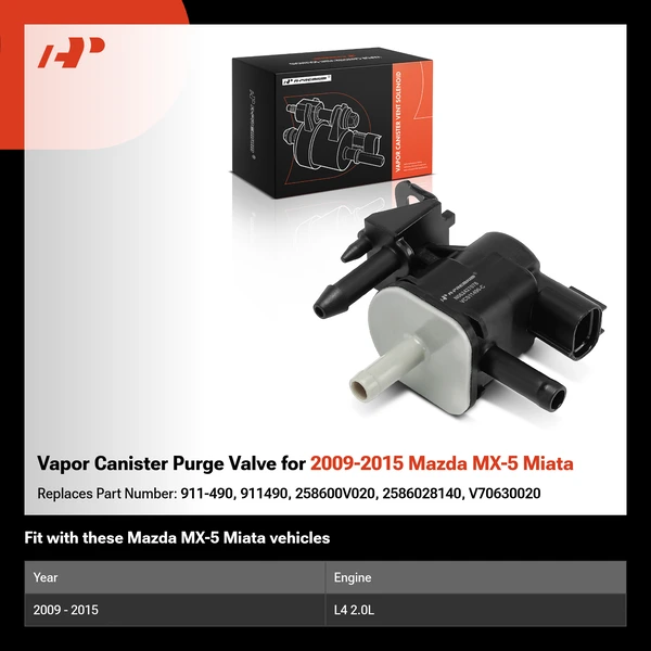 Vapor Canister Purge Valve for 2009-2015 Mazda MX-5 Miata