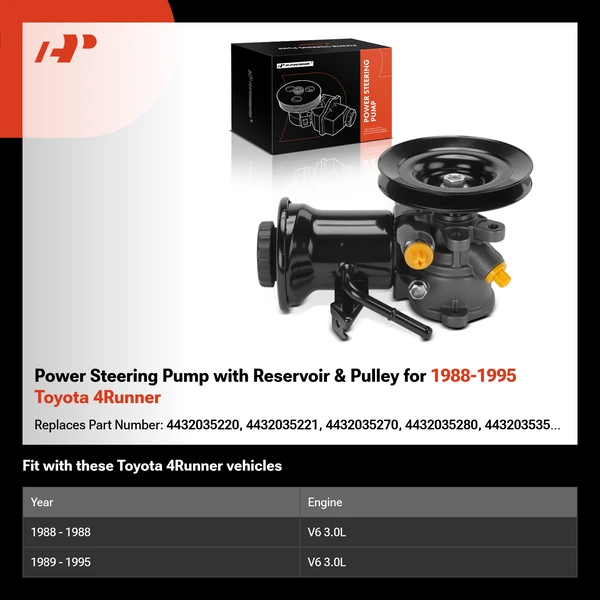 Power Steering Pump with Reservoir & Pulley for 1988-1995 Toyota 4Runner