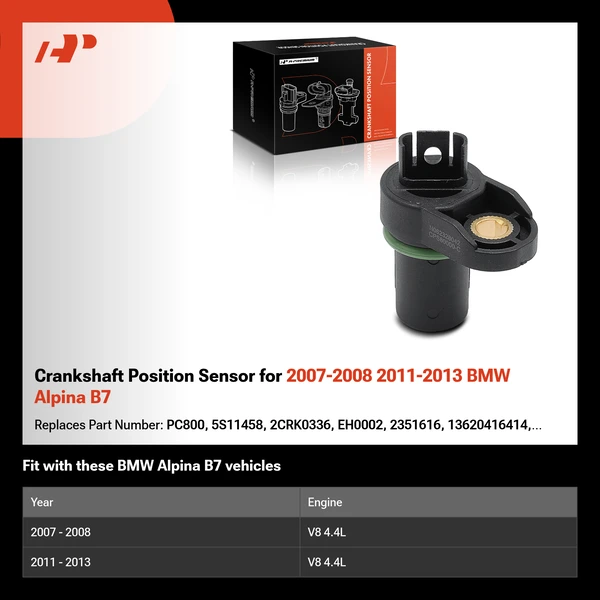 Crankshaft Position Sensor for 2007-2008 2011-2013 BMW Alpina B7