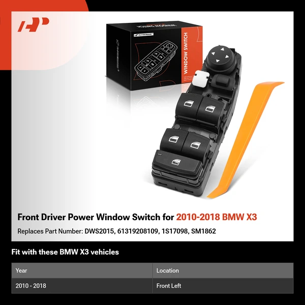 Front Driver Power Window Switch for 2010-2018 BMW X3