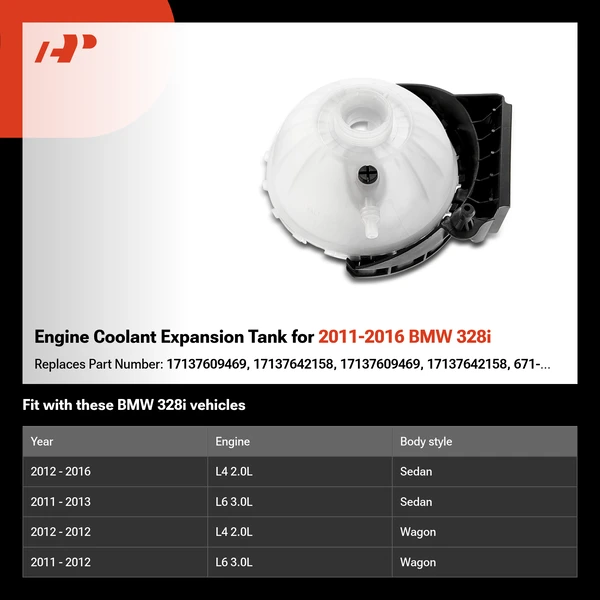 Engine Coolant Expansion Tank for 2011-2016 BMW 328i