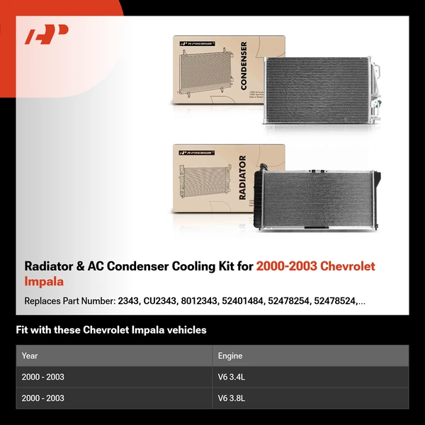 Radiator & AC Condenser Cooling Kit for 2000-2003 Chevrolet Impala