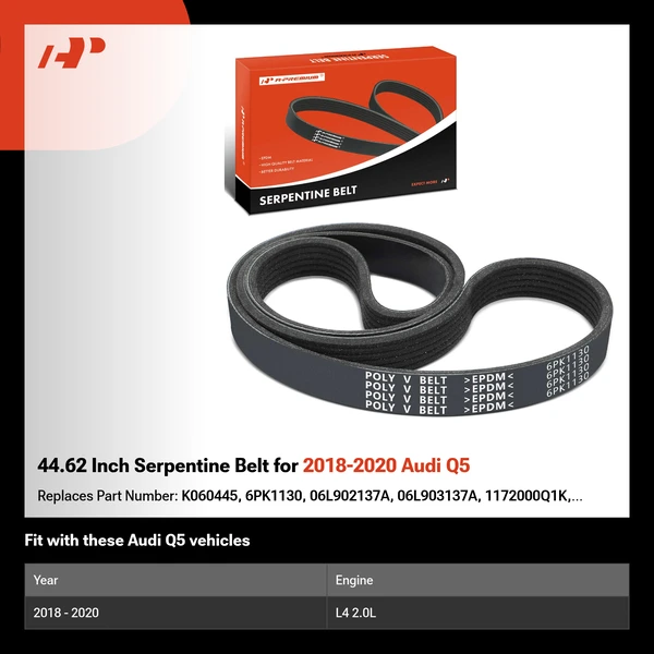 44.62 Inch Serpentine Belt for 2018-2020 Audi Q5