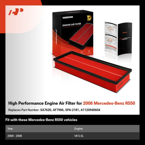 High Performance Engine Air Filter for 2008 Mercedes-Benz R550