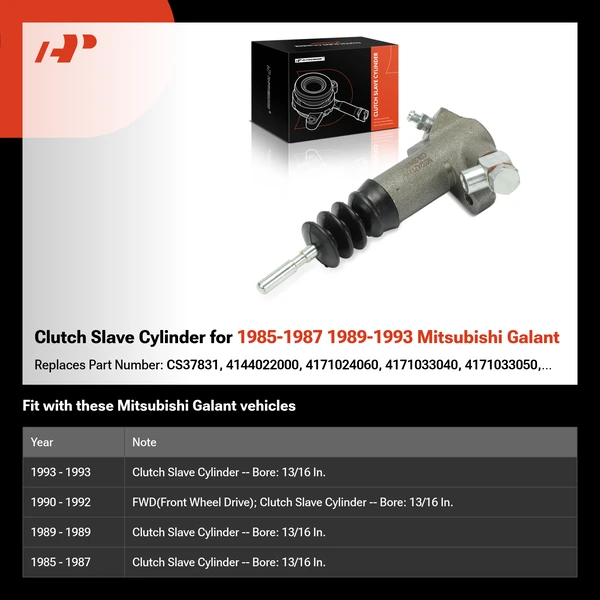 Clutch Slave Cylinder for 1985-1987 1989-1993 Mitsubishi Galant