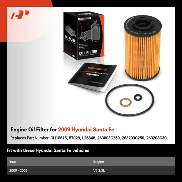 Engine Oil Filter for 2009 Hyundai Santa Fe