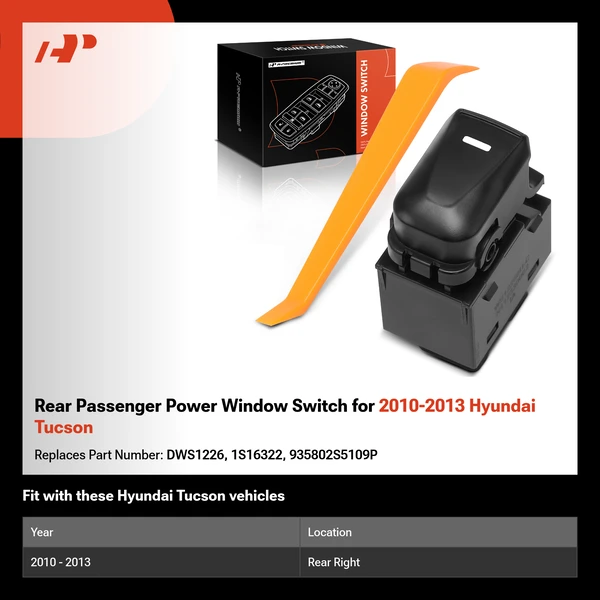 Rear Passenger Power Window Switch for 2010-2013 Hyundai Tucson