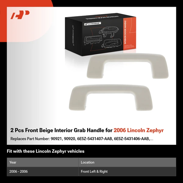 2 Pcs Front Beige Interior Grab Handle for 2006 Lincoln Zephyr