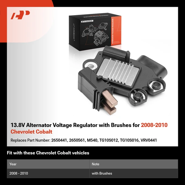 13.8V Alternator Voltage Regulator with Brushes for 2008-2010 Chevrolet Cobalt