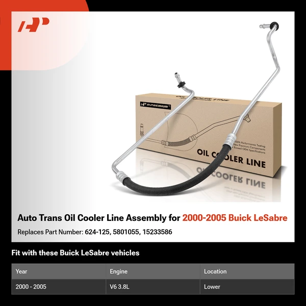 Auto Trans Oil Cooler Line Assembly for 2000-2005 Buick LeSabre