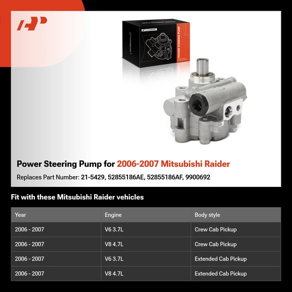 Power Steering Pump for 2006-2007 Mitsubishi Raider