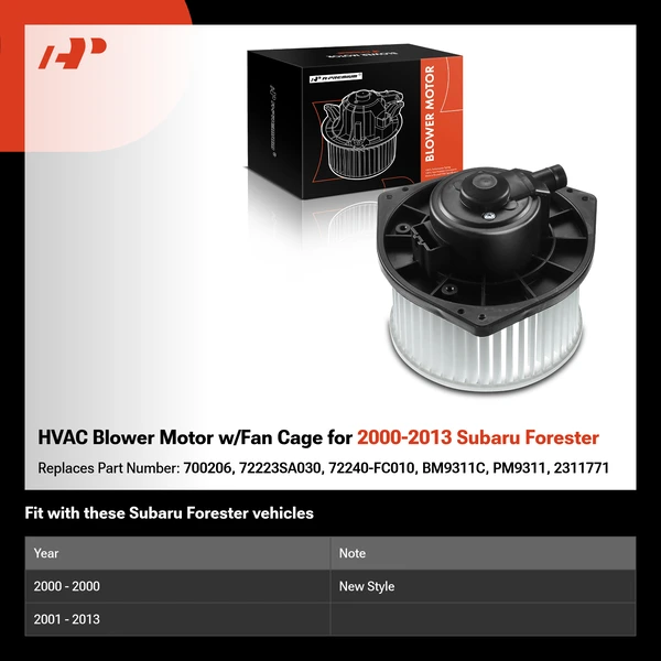 HVAC Blower Motor w/Fan Cage for 2000-2013 Subaru Forester