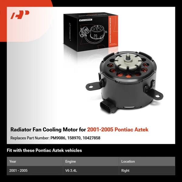 Radiator Fan Cooling Motor for 2001-2005 Pontiac Aztek
