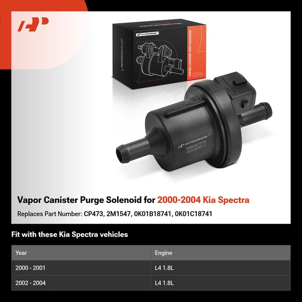 Vapor Canister Purge Solenoid for 2000-2004 Kia Spectra