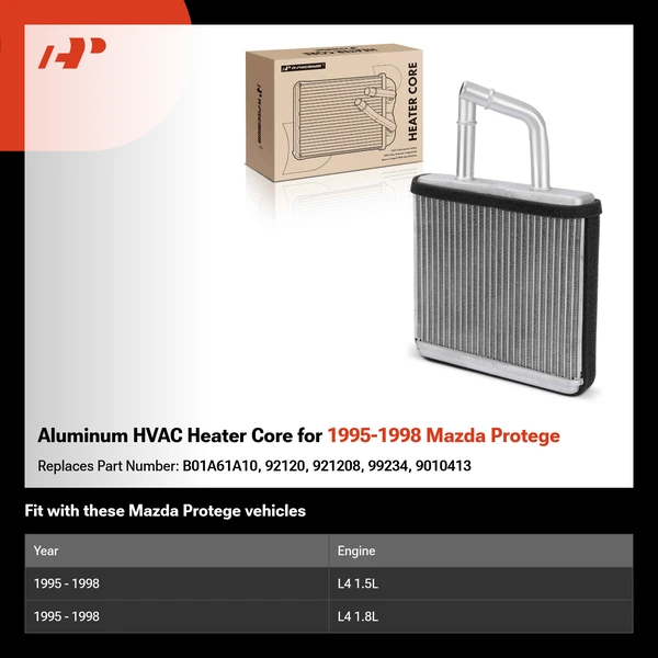 Aluminum HVAC Heater Core for 1995-1998 Mazda Protege