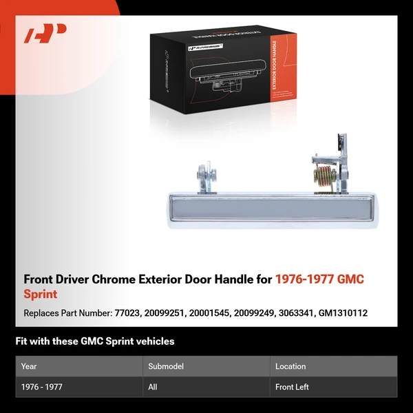 Front Driver Chrome Exterior Door Handle for 1976-1977 GMC Sprint