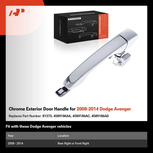 Chrome Exterior Door Handle for 2008-2014 Dodge Avenger