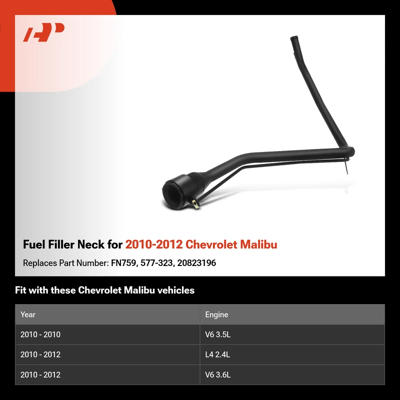 Fuel Filler Neck for 2010-2012 Chevrolet Malibu