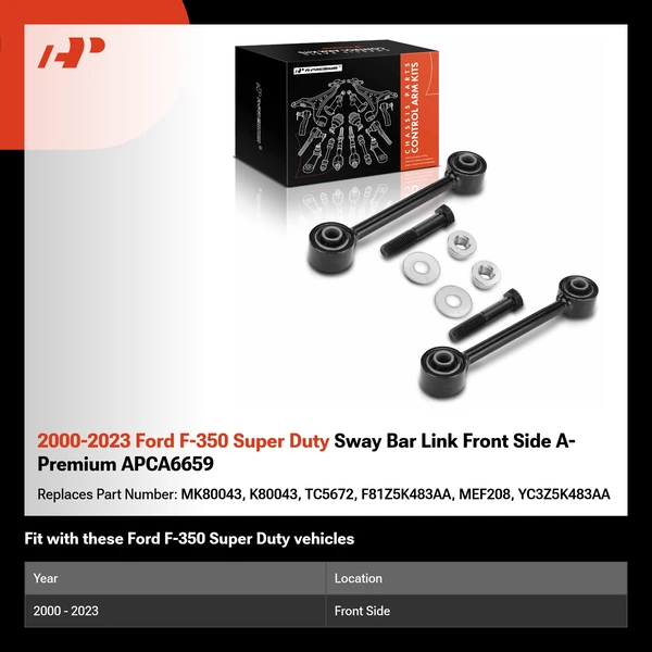 2000-2023 Ford F-350 Super Duty Sway Bar Link Front Side A-Premium APCA6659
