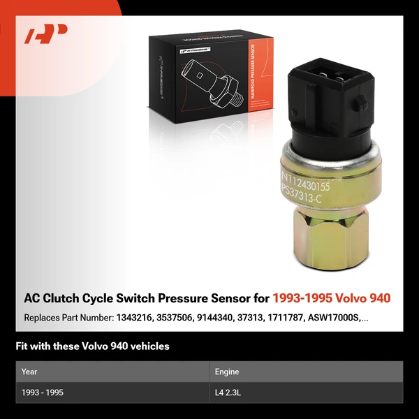 AC Clutch Cycle Switch Pressure Sensor for 1993-1995 Volvo 940