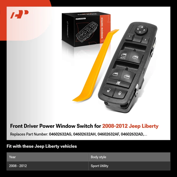 Front Driver Power Window Switch for 2008-2012 Jeep Liberty