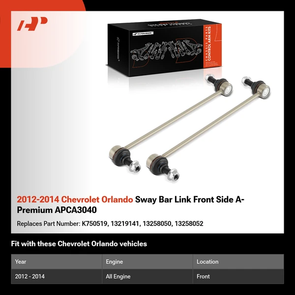 2012-2014 Chevrolet Orlando Sway Bar Link Front Side A-Premium APCA3040