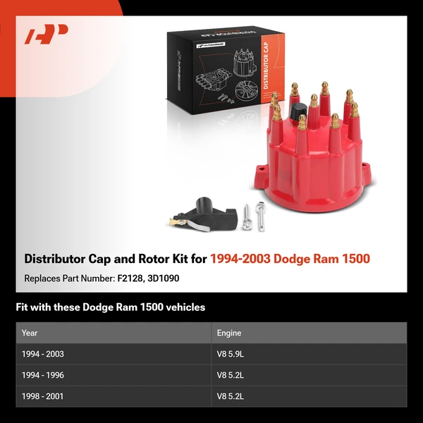 Distributor Cap and Rotor Kit for 1994-2003 Dodge Ram 1500