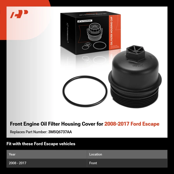 Front Engine Oil Filter Housing Cover for 2008-2017 Ford Escape