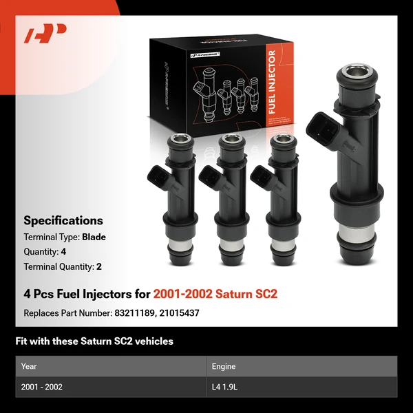 4 Pcs Fuel Injectors for 2001-2002 Saturn SC2