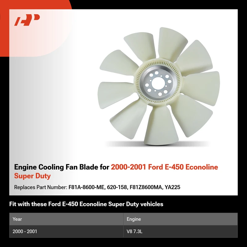 Engine Cooling Fan Blade for 2000-2001 Ford E-450 Econoline Super Duty