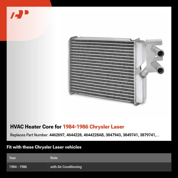 HVAC Heater Core for 1984-1986 Chrysler Laser