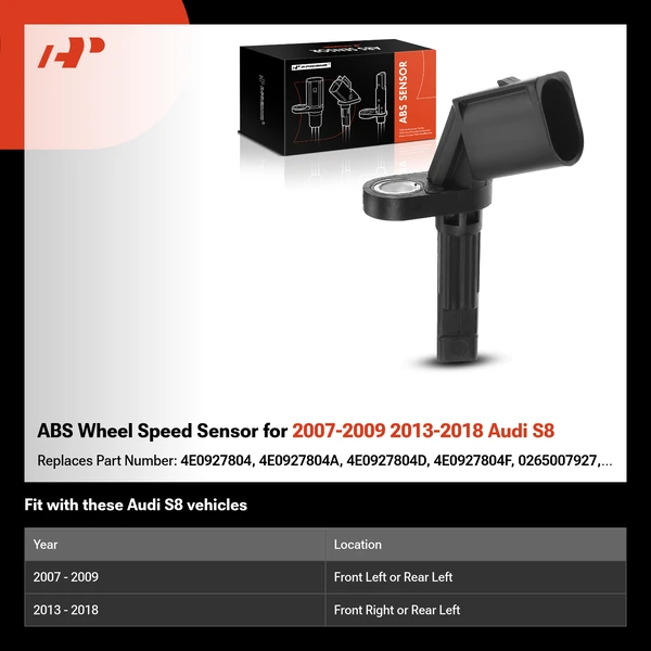 ABS Wheel Speed Sensor for 2007-2009 2013-2018 Audi S8