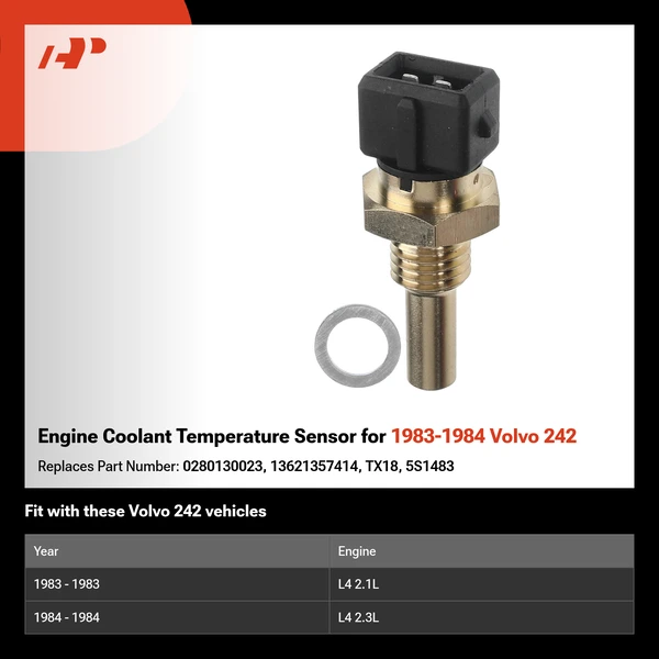 Engine Coolant Temperature Sensor for 1983-1984 Volvo 242