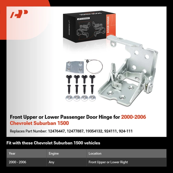 Front Upper or Lower Passenger Door Hinge for 2000-2006 Chevrolet Suburban 1500