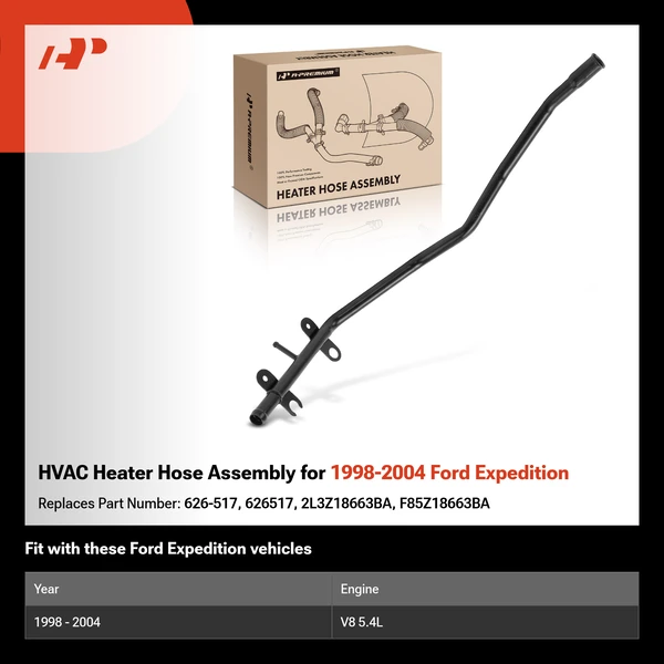 HVAC Heater Hose Assembly for 1998-2004 Ford Expedition