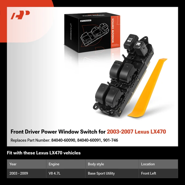 Front Driver Power Window Switch for 2003-2007 Lexus LX470