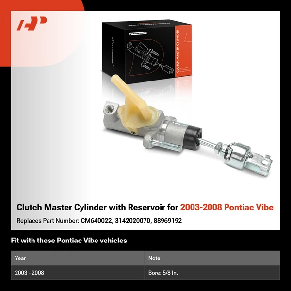 Clutch Master Cylinder with Reservoir for 2003-2008 Pontiac Vibe