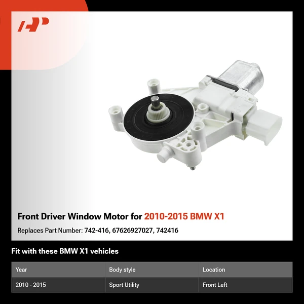 Front Driver Window Motor for 2010-2015 BMW X1