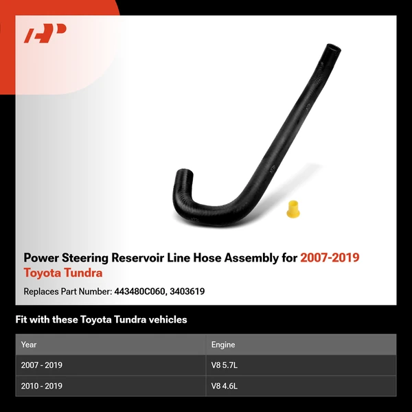 Power Steering Reservoir Line Hose Assembly for 2007-2019 Toyota Tundra