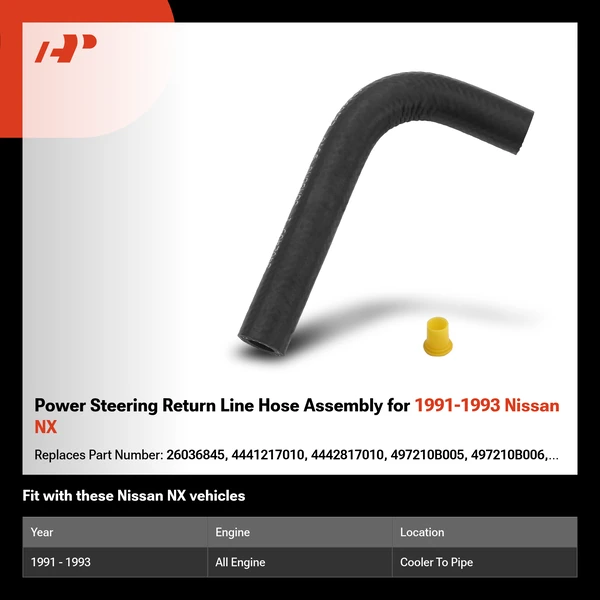 Power Steering Return Line Hose Assembly for 1991-1993 Nissan NX