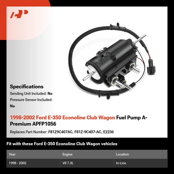 1998-2002 Ford E-350 Econoline Club Wagon Fuel Pump A-Premium APFP1056