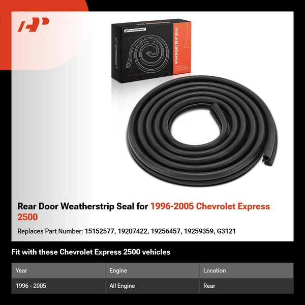 Rear Door Weatherstrip Seal for 1996-2005 Chevrolet Express 2500