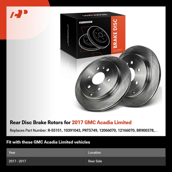 Rear Disc Brake Rotors for 2017 GMC Acadia Limited