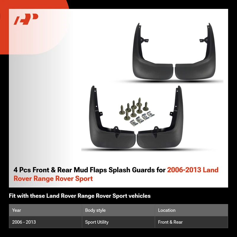 4 Pcs Front & Rear Mud Flaps Splash Guards for 2006-2013 Land Rover Range Rover Sport